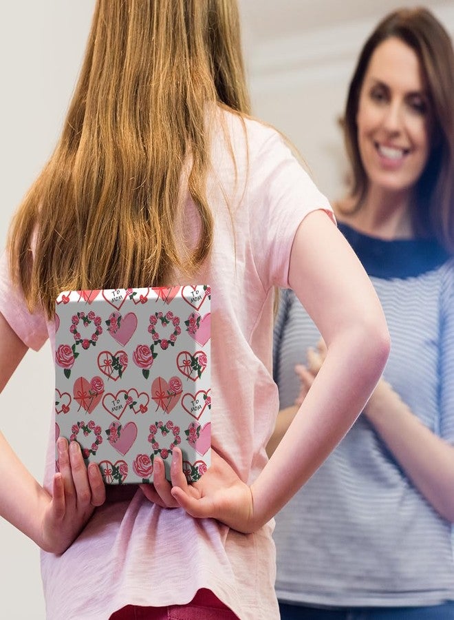 Geluode To Mom Mother's Day Gift Wrapping Paper, Pink Love Heart Rose Wrapping Paper, 4 sheets 20x28 inches per sheet, Gift Wrap paper for Mother's Day, Mom's Birthday, Valentine's Day - Image 5